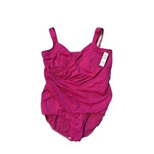 NWT Bathing Suit Pink Plus 2X / 2XG (18-20) Figure Control